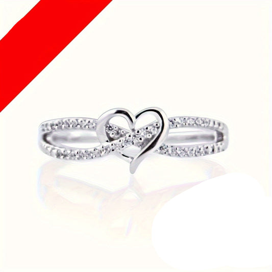 Amelien | Ladies Heart Shaped Infinity Ring | Silver