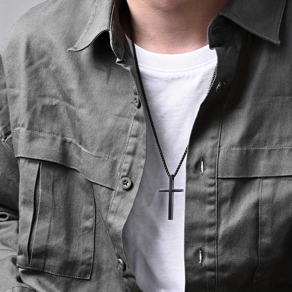 Cravello | Unisex Minimalist Cross Pendant Necklace | Silver