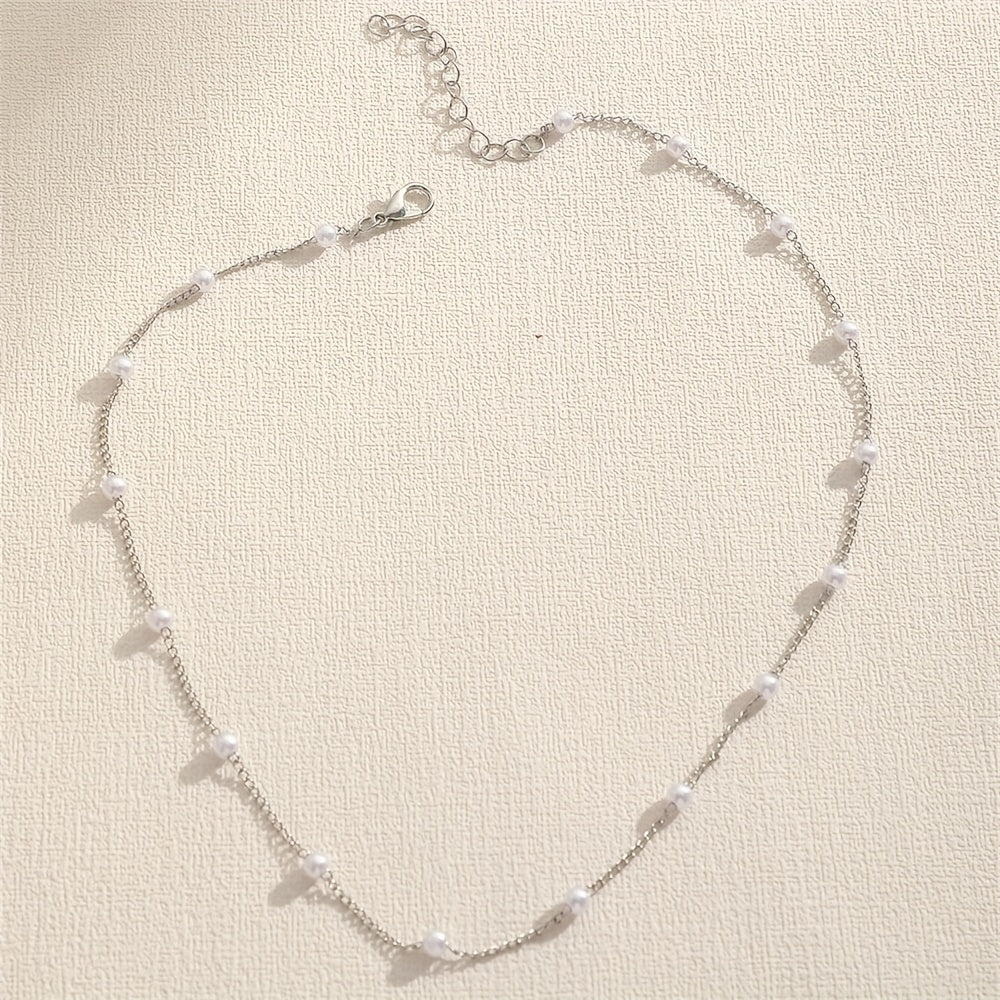Solynia | Women's Short Pearl Necklace with Choker Detail | Gold
