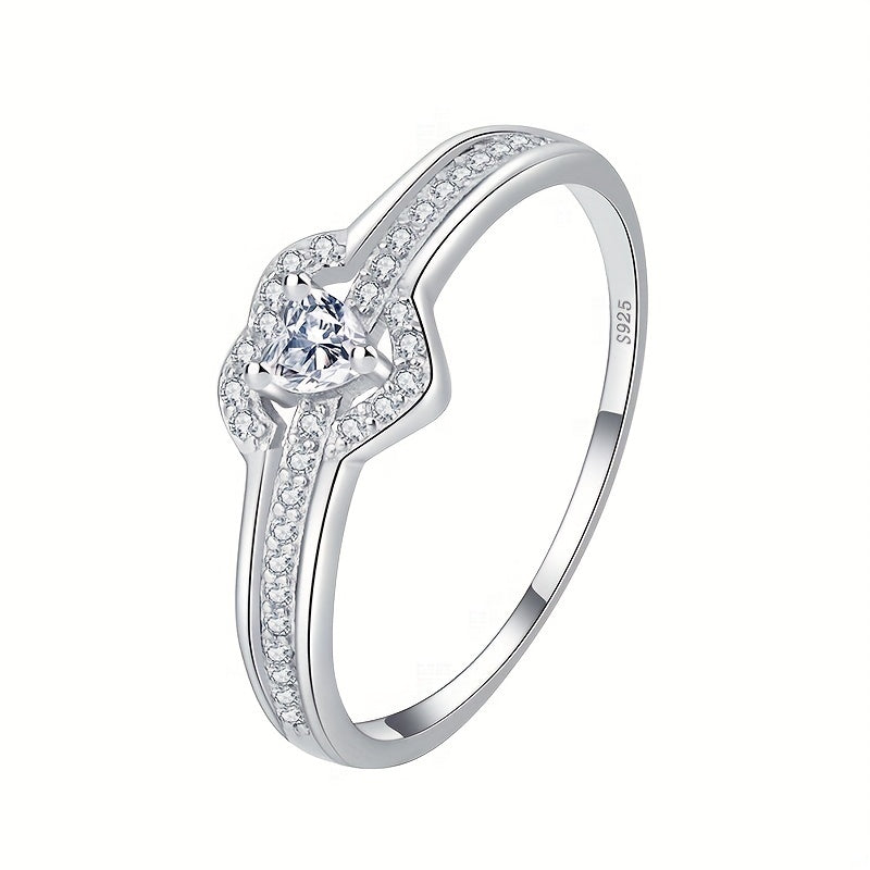Celinna | Ladies elegant heart-shaped zirconia ring | Silver