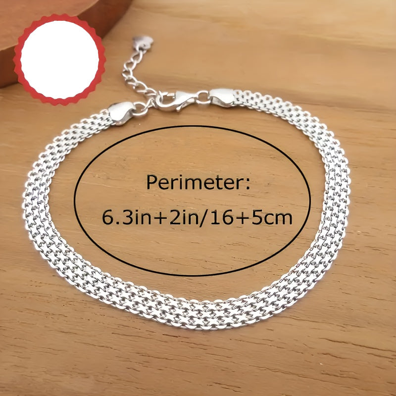 Auron | Unisex Sparkling Link Bracelet | Silver