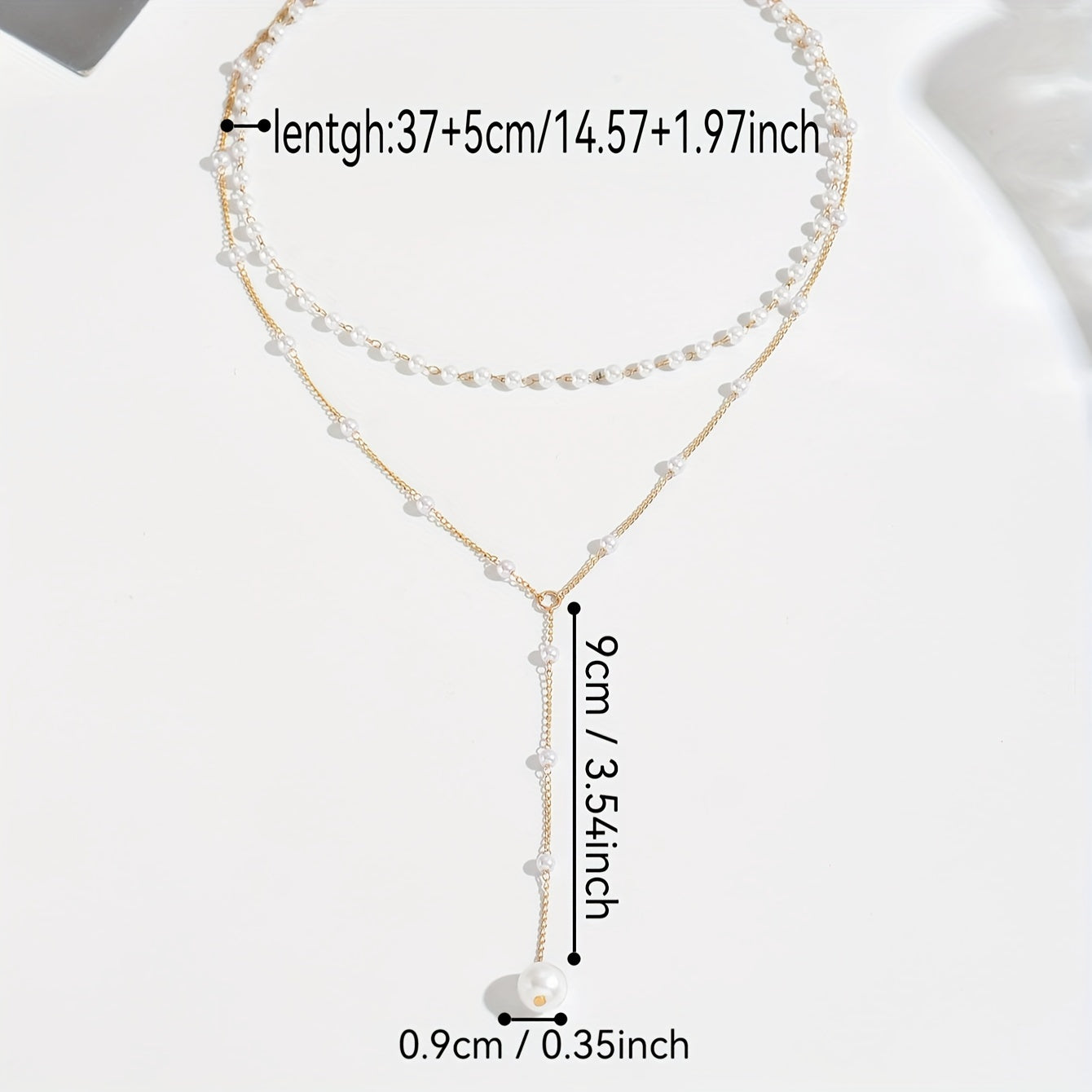 Celina | Women's elegant pearl necklace with tassels | White