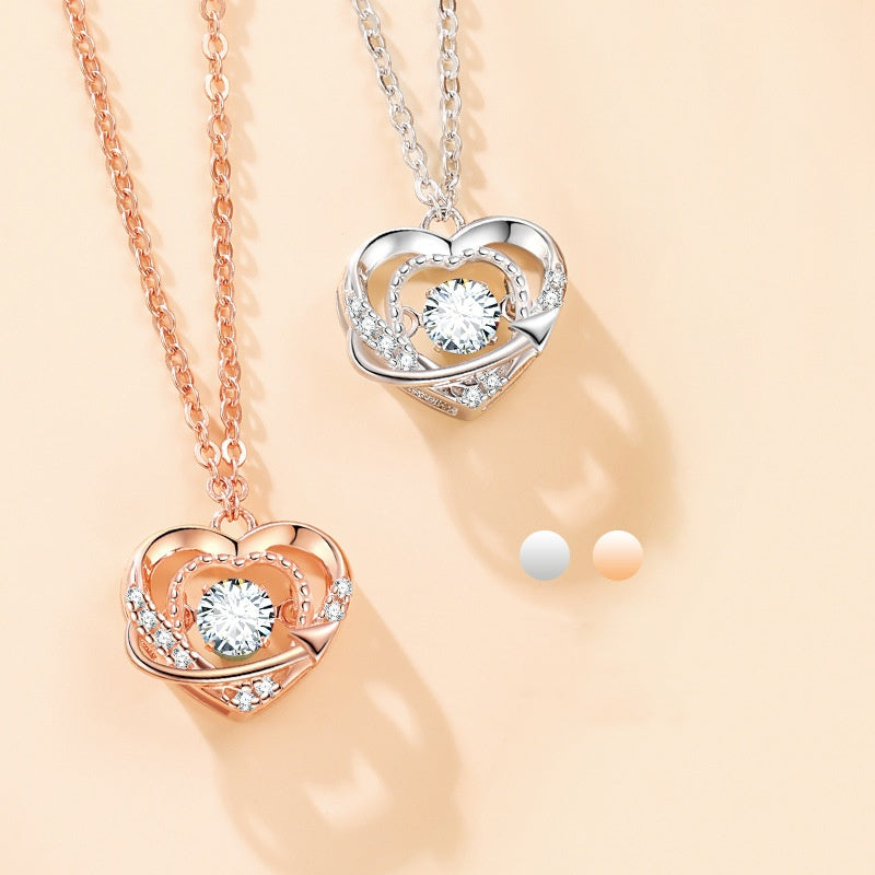 Sophia - Heart-shaped necklace with rhinestones