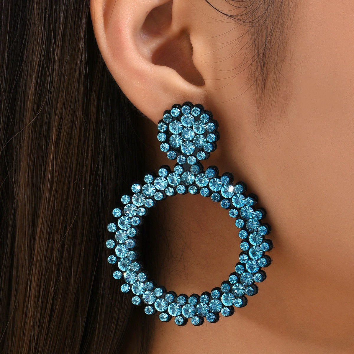 Vivelya | Women's Colorful Rhinestone Stud Earrings | Colorful