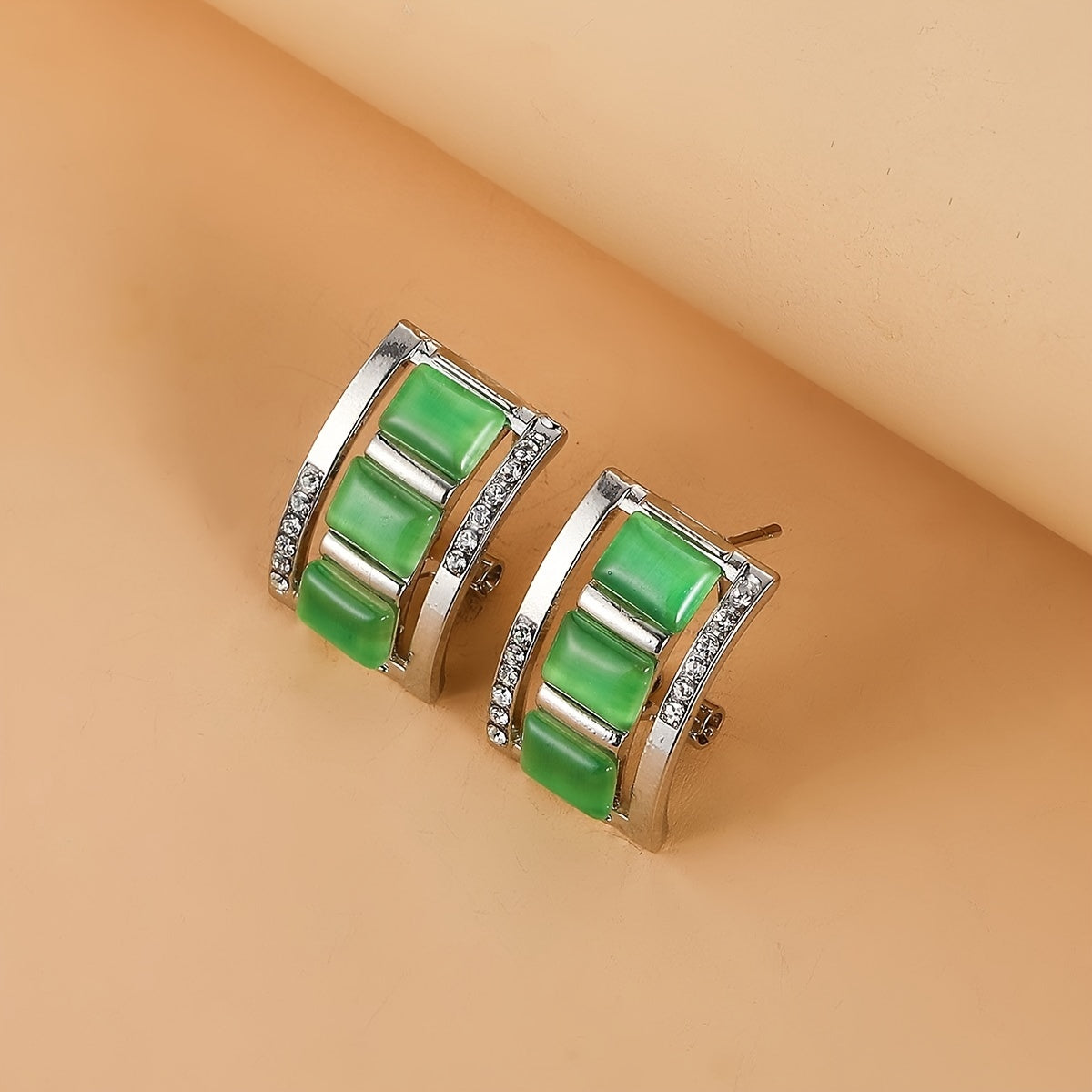 Roseliah | Women's elegant jewelry set with opal and rhinestones | Rose gold & White