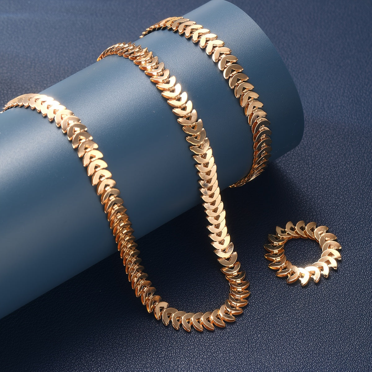 Ravéa | Women's gold jewelry set in hip-hop style | 3-piece