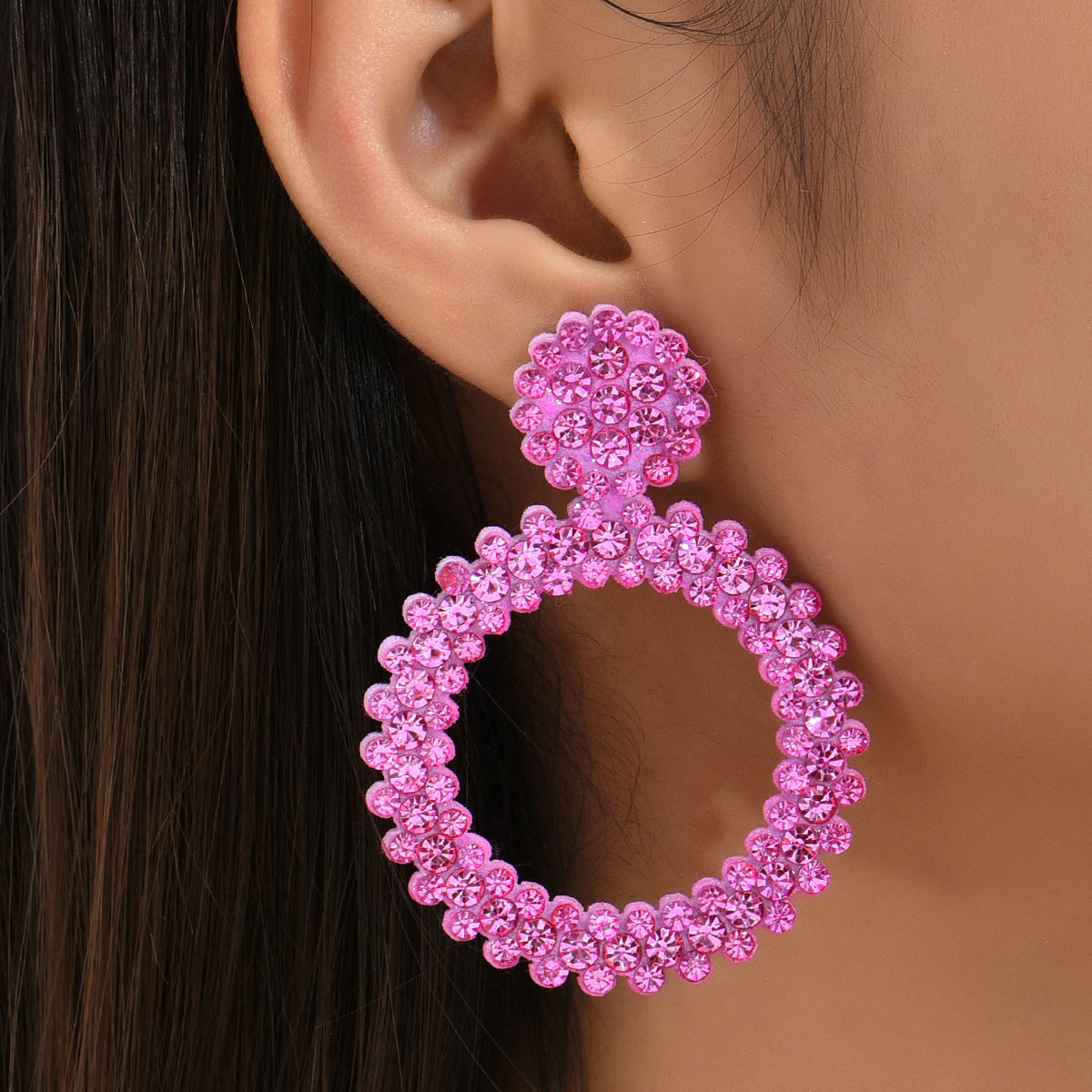 Vivelya | Women's Colorful Rhinestone Stud Earrings | Colorful