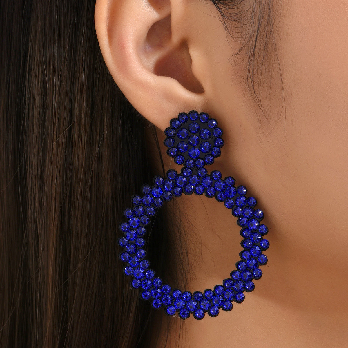 Vivelya | Women's Colorful Rhinestone Stud Earrings | Colorful