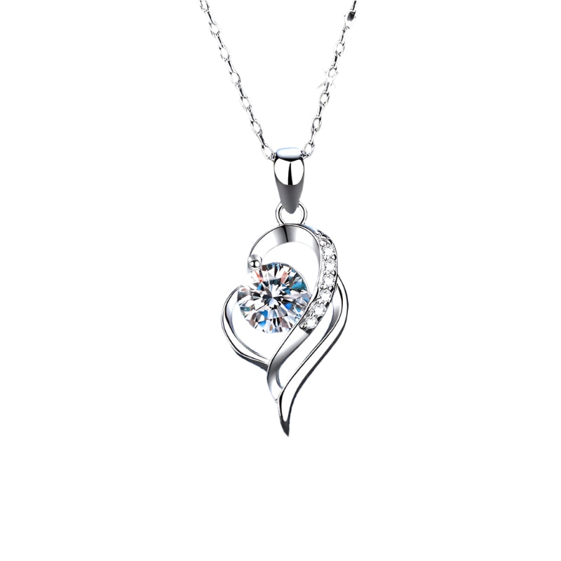 Amirelle | Women's Romantic Moissanite Necklace | Silver