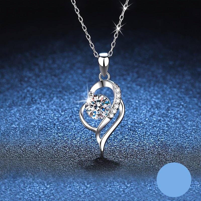 Amirelle | Women's Romantic Moissanite Necklace | Silver
