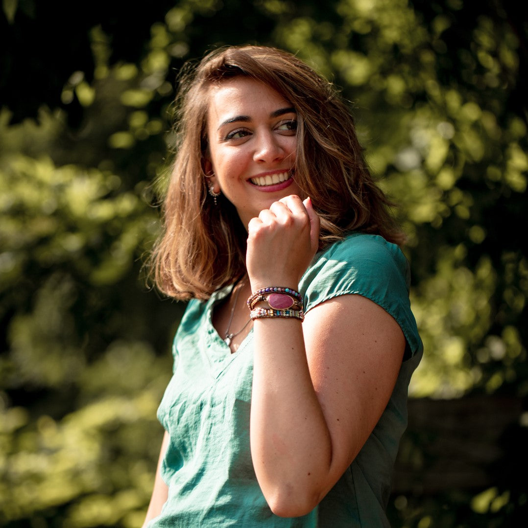 Rhodara | Women's Healing Wrap Bracelet | Red