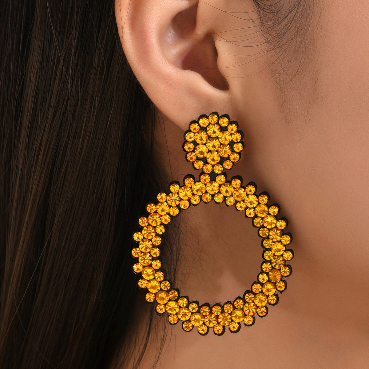 Vivelya | Women's Colorful Rhinestone Stud Earrings | Colorful