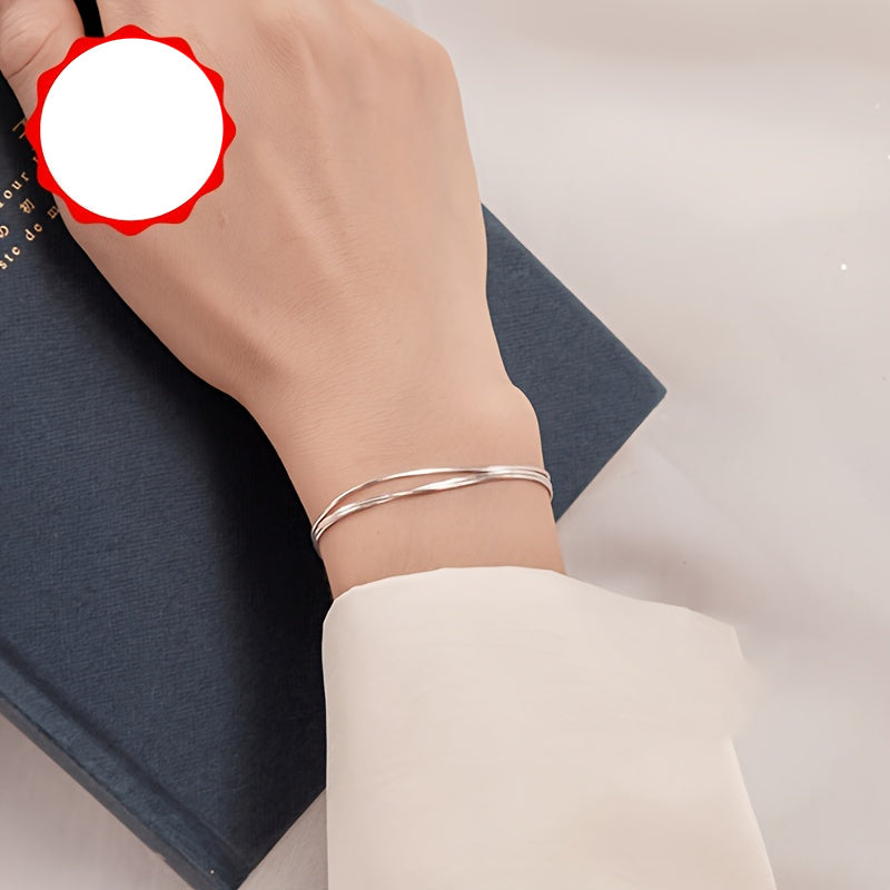 Selina | Ladies triple link bracelet with elegant look | Silver