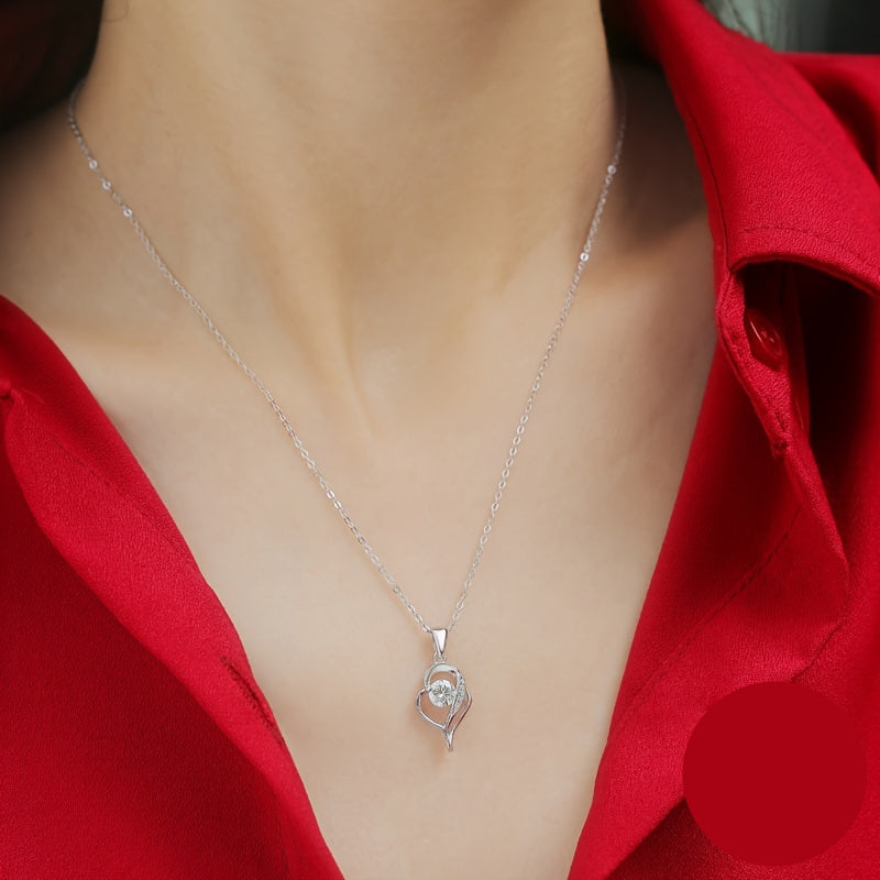 Amirelle | Women's Romantic Moissanite Necklace | Silver