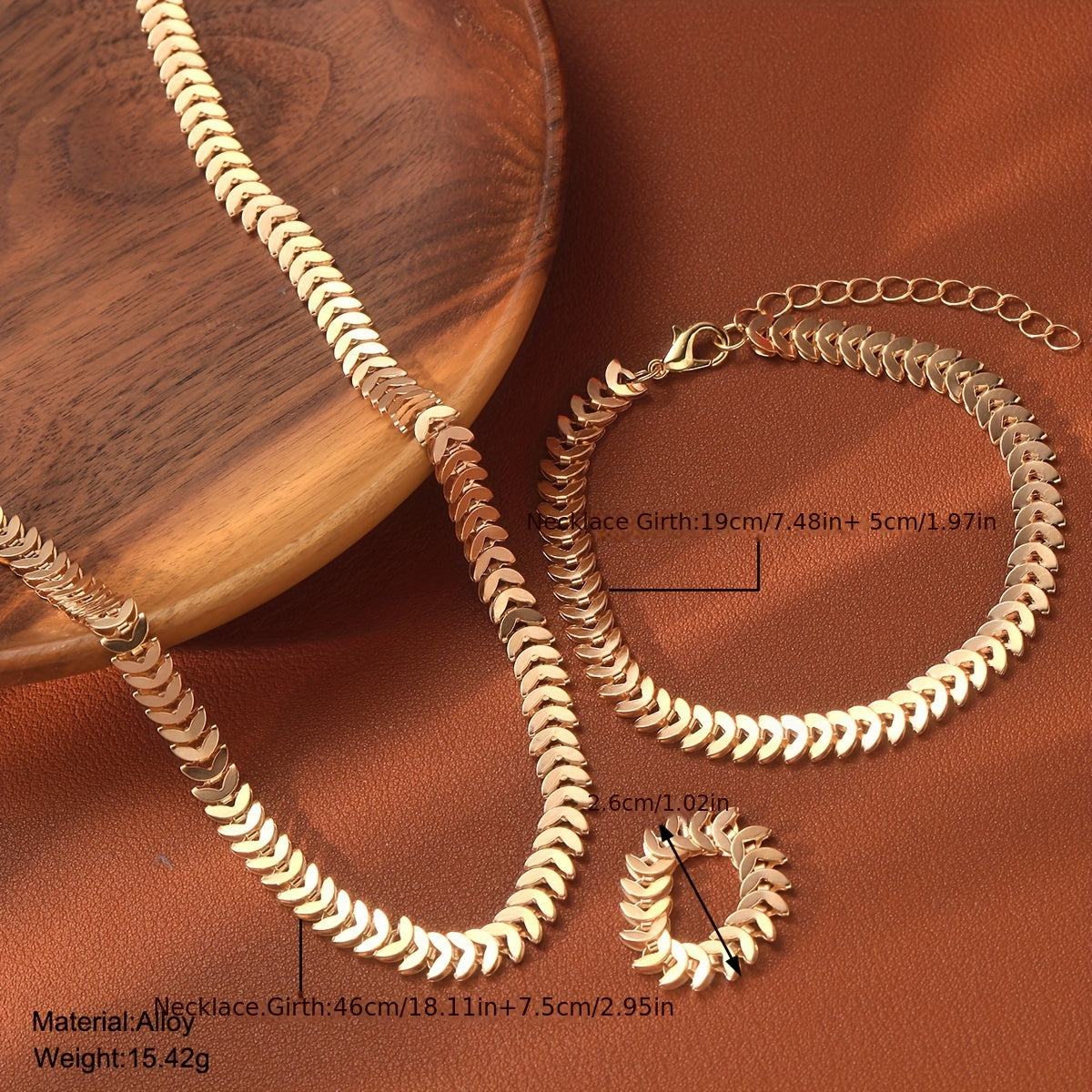 Ravéa | Women's gold jewelry set in hip-hop style | 3-piece