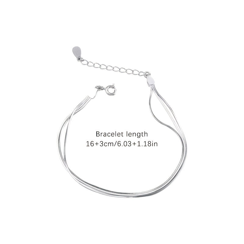 Selina | Ladies triple link bracelet with elegant look | Silver