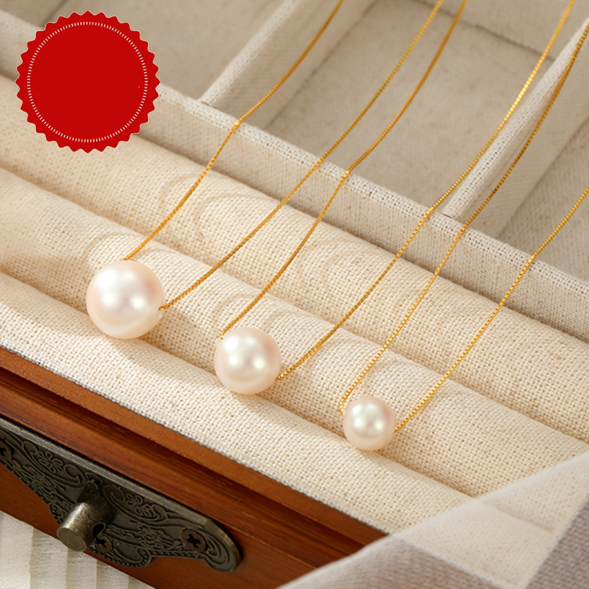 Solena | Women's pearl necklace with minimalist design | Silver