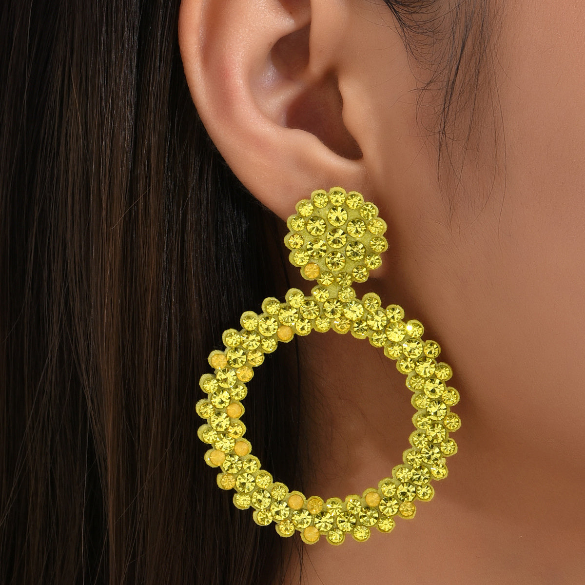 Vivelya | Women's Colorful Rhinestone Stud Earrings | Colorful