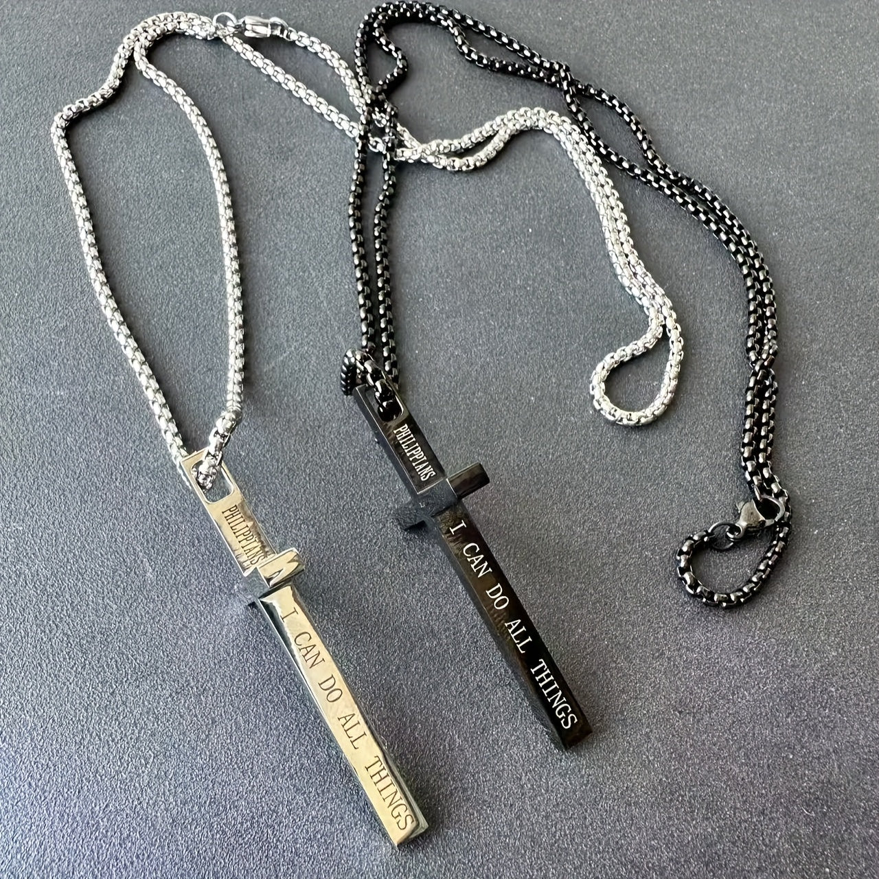 Cravello | Unisex Minimalist Cross Pendant Necklace | Silver