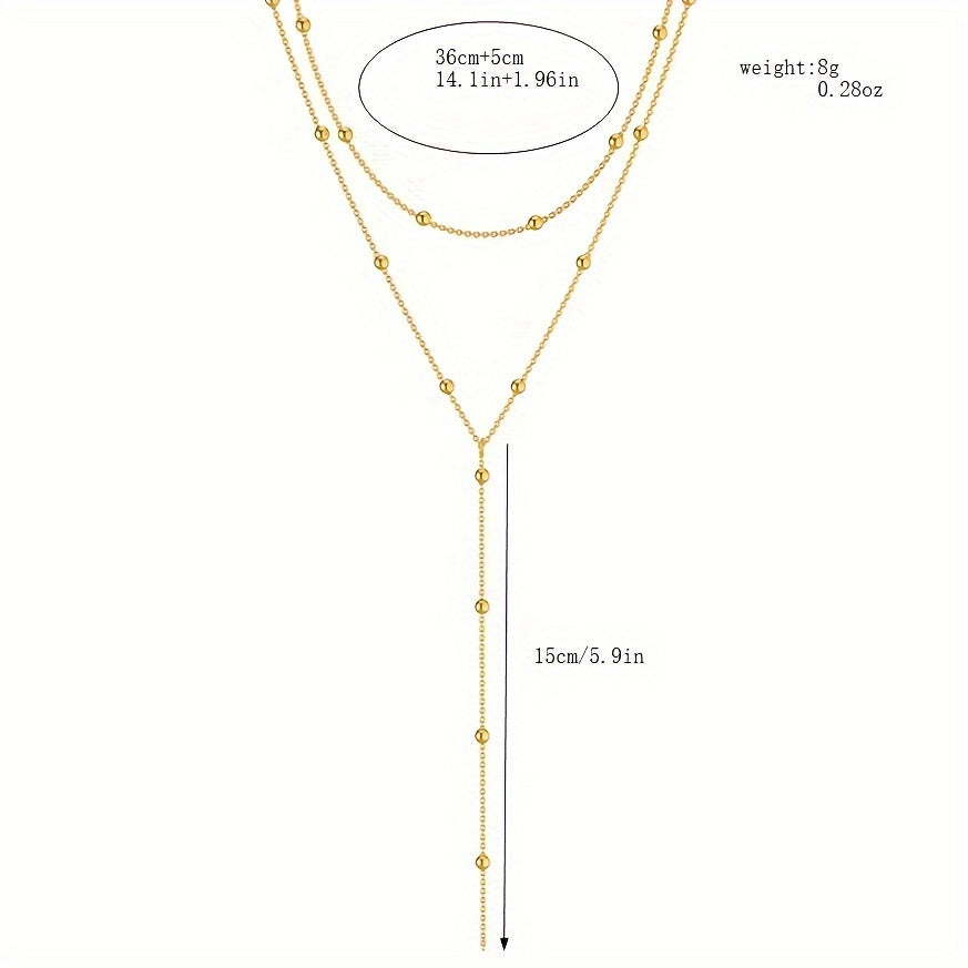 Mirena | Women's Elegant Layered Beaded Necklace | Gold