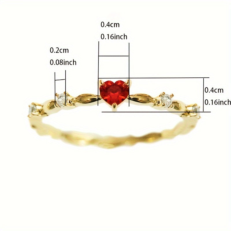 Amorelia | Women's romantic engagement ring with heart-shaped stone | Gold