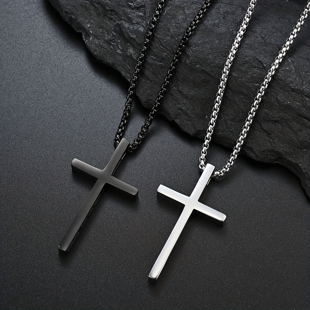 Cravello | Unisex Minimalist Cross Pendant Necklace | Silver