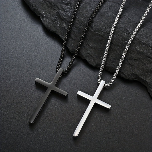 Cravello | Unisex Minimalist Cross Pendant Necklace | Silver