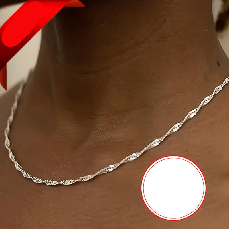 Mireva | Ladies elegant water wave necklace | Silver