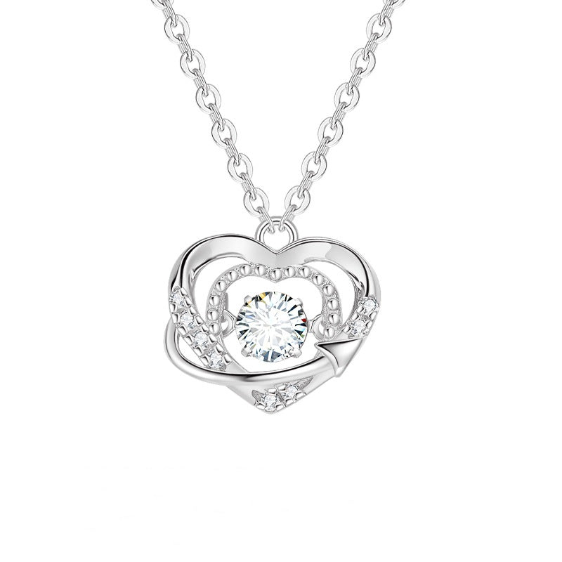 Sophia - Heart-shaped necklace with rhinestones