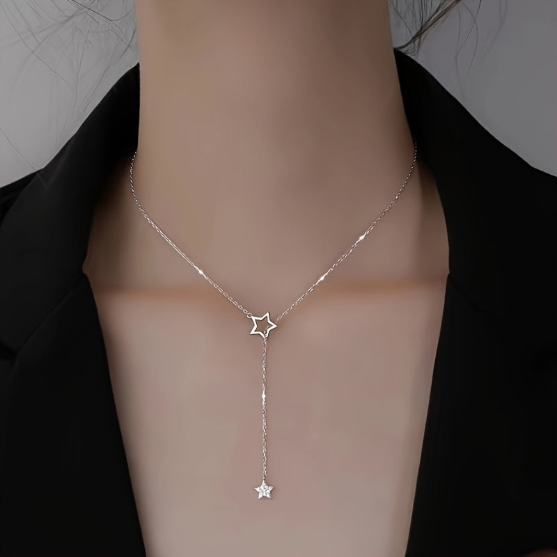Stellira | Women's Y-Shaped Necklace with Sparkling Star | Gold