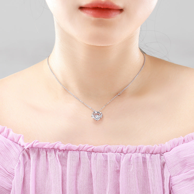 Sophia - Heart-shaped necklace with rhinestones
