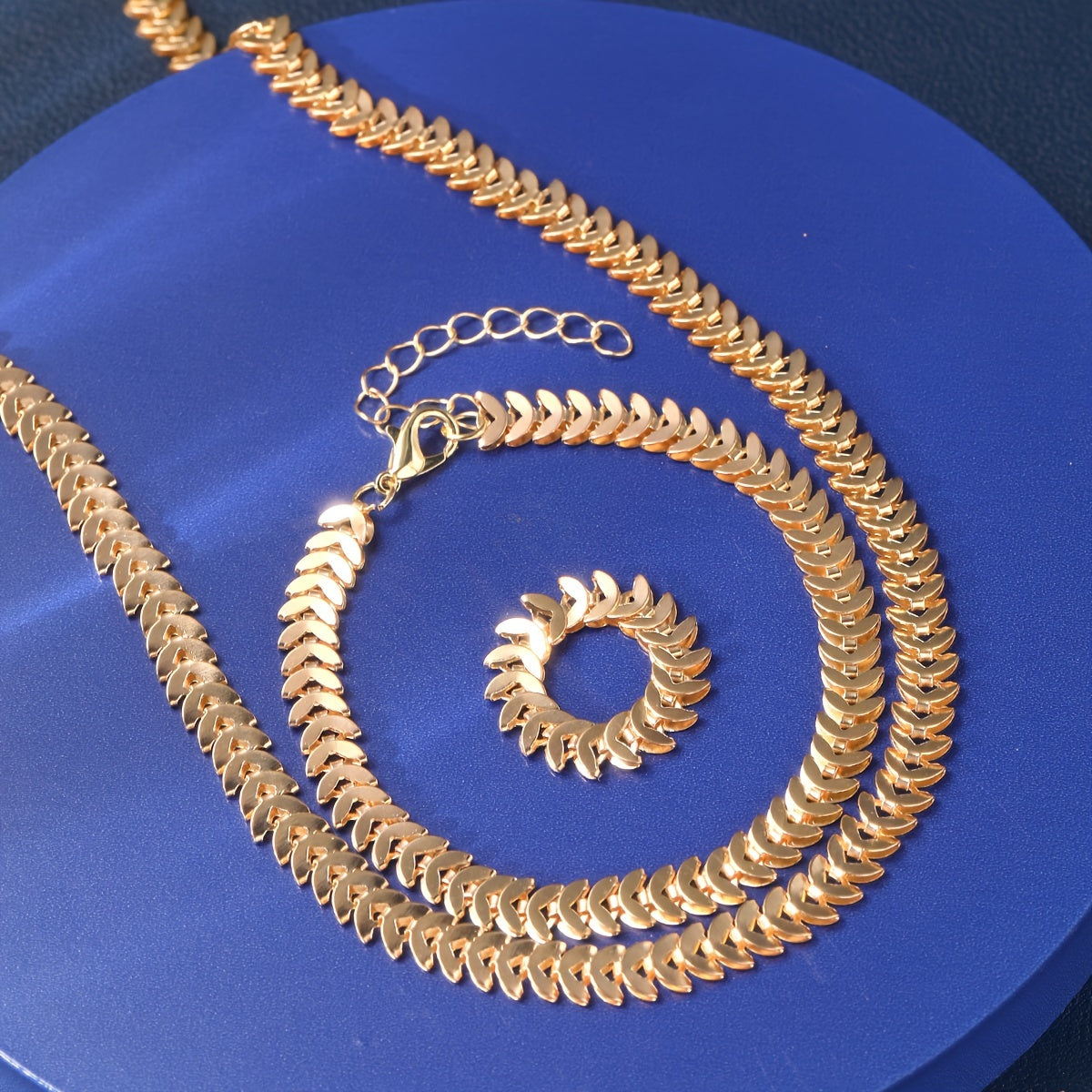 Ravéa | Women's gold jewelry set in hip-hop style | 3-piece
