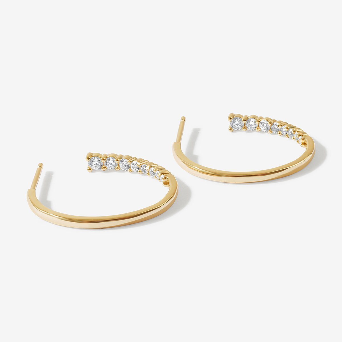 Adele - Gold Hoop Earrings with Rhinestones