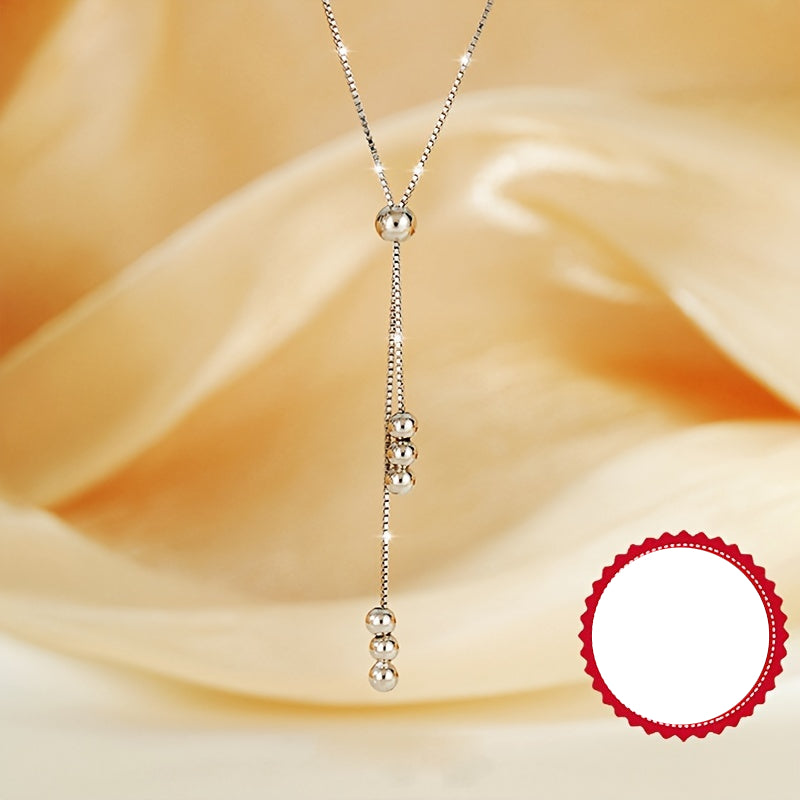 Ysolde | Ladies adjustable Y-shaped necklace with vintage shine | Silver