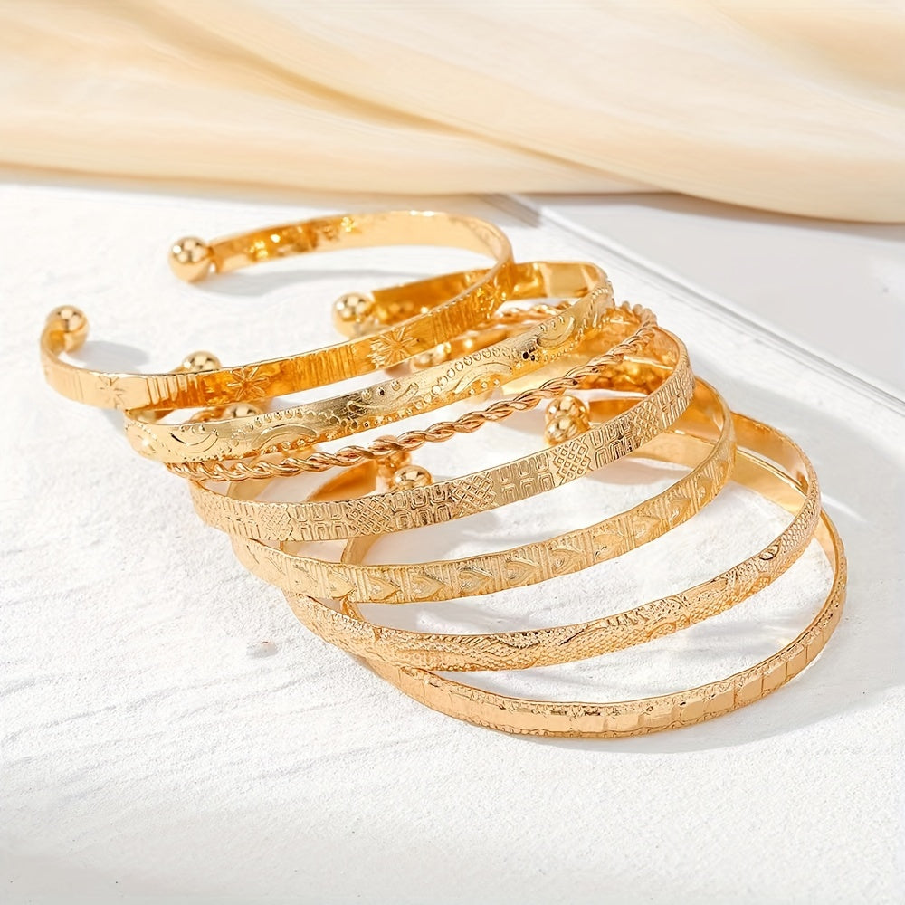 Zanelya | Women's vintage bracelet set with open cuffs | Gold
