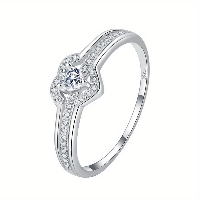 Celinna | Ladies elegant heart-shaped zirconia ring | Silver