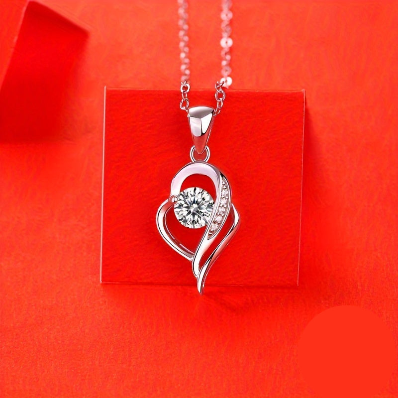 Amirelle | Women's Romantic Moissanite Necklace | Silver