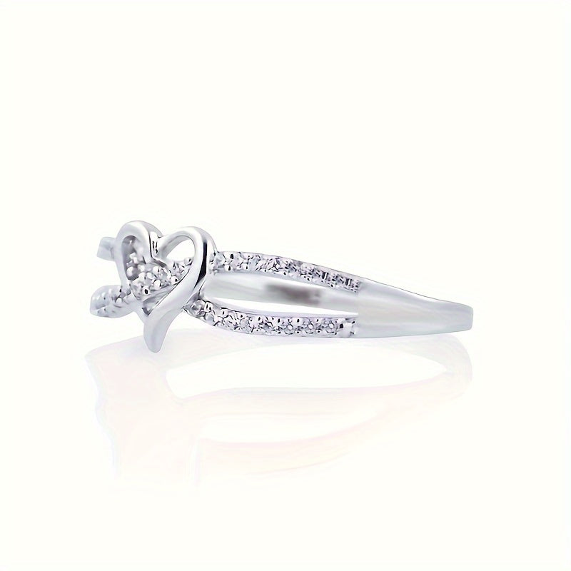Amelien | Ladies Heart Shaped Infinity Ring | Silver