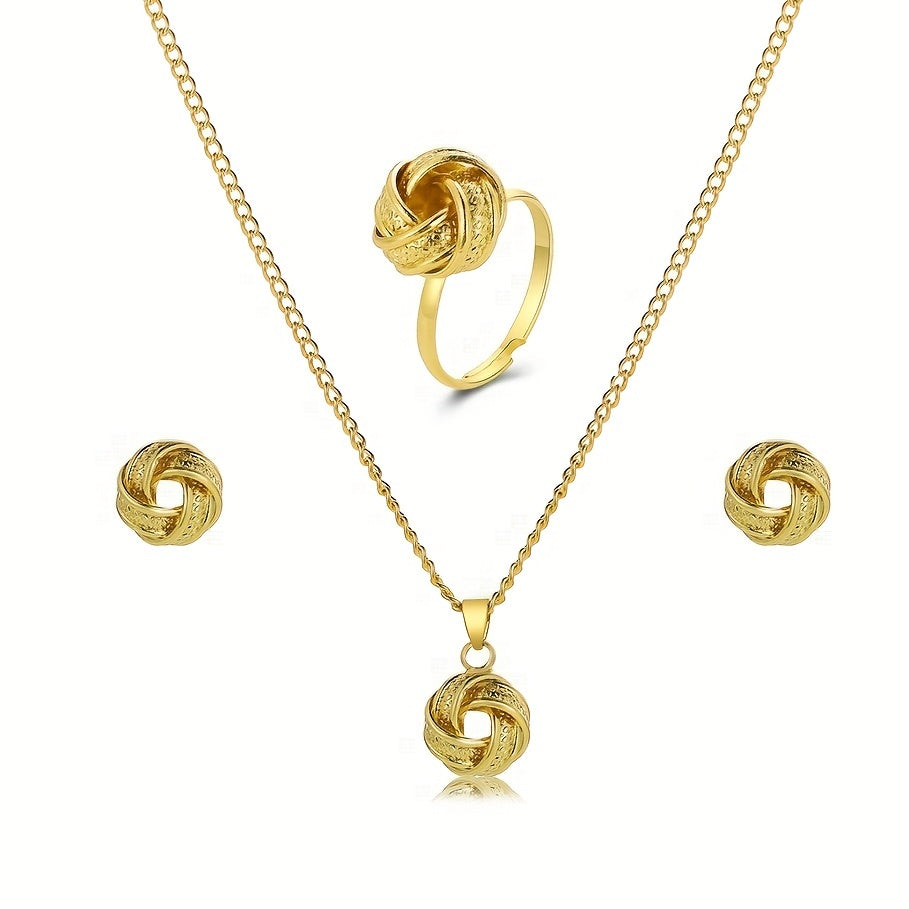 Zaraya | Women's Vintage Jewelry Set with Knot Details | Gold