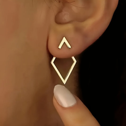 Yalina | Women's Elegant Cut Out Stud Earrings | Gold Yellow