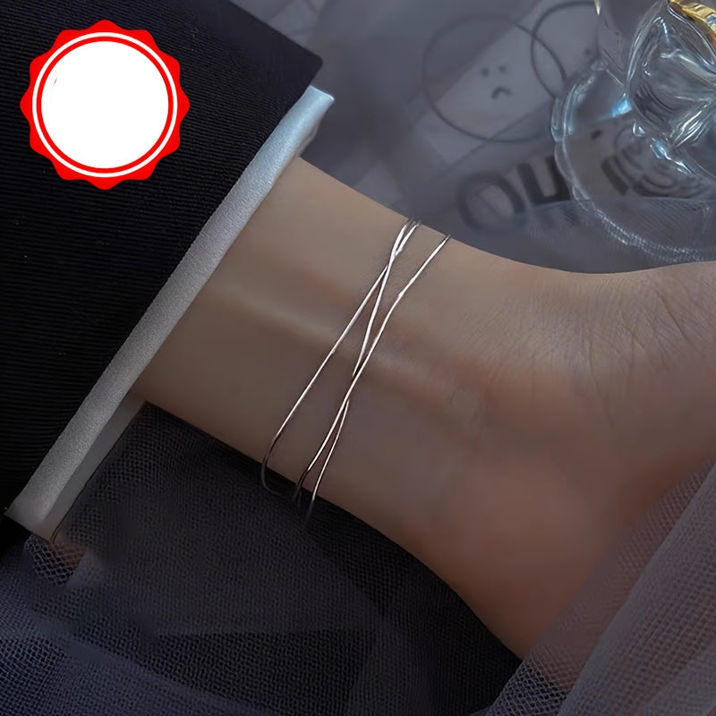 Selina | Ladies triple link bracelet with elegant look | Silver