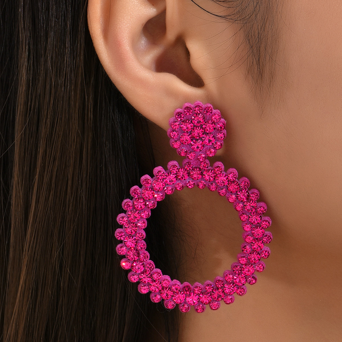 Vivelya | Women's Colorful Rhinestone Stud Earrings | Colorful