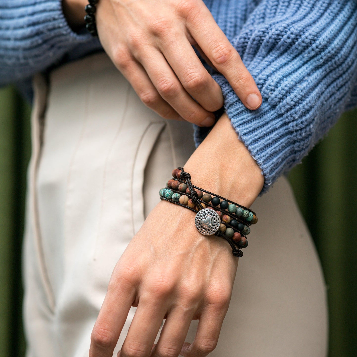 Aureova | Women's Spiritual Wrap Bracelet | Silver
