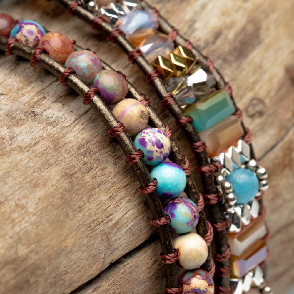 Rhodara | Women's Healing Wrap Bracelet | Red