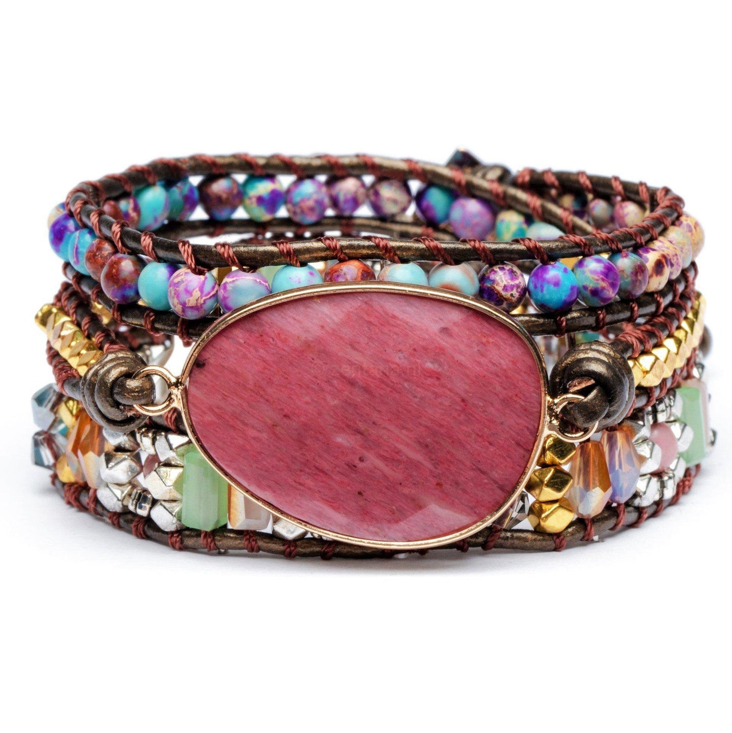 Rhodara | Women's Healing Wrap Bracelet | Red